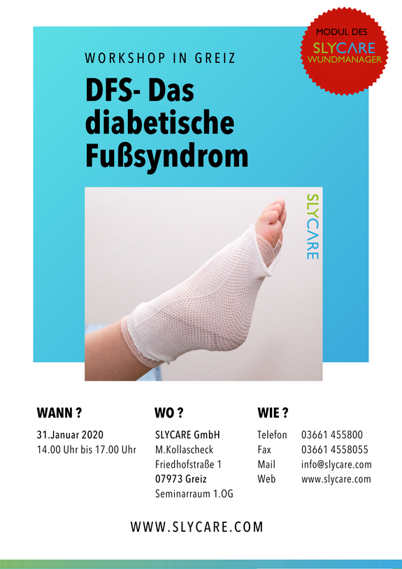 SLYCARE Workshop - "Das diabetische Fußsyndrom" - 31.01.2020 Eintrittskarte